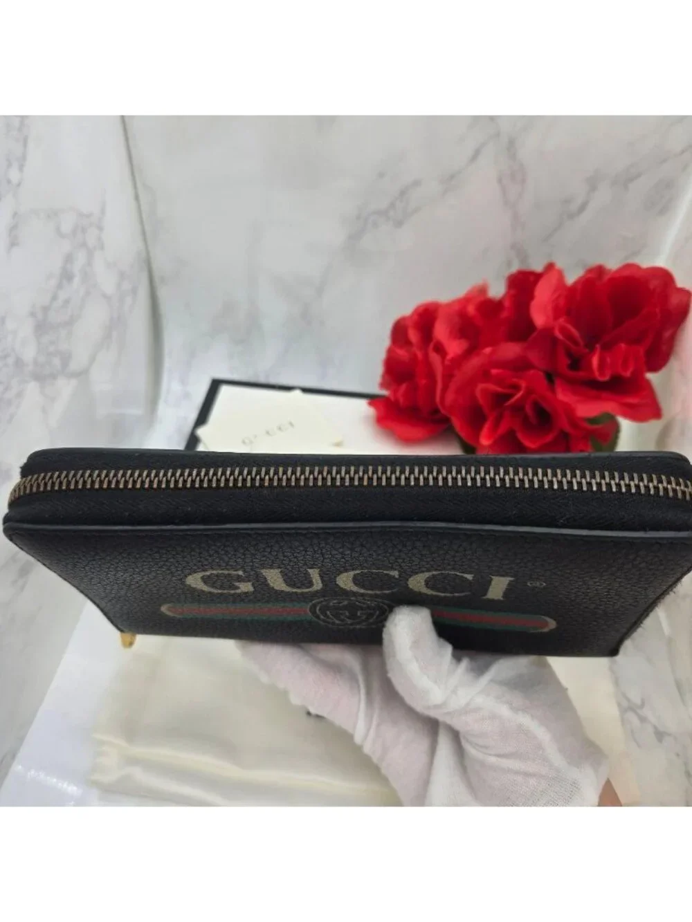 Gucci Logo Wallet Black Leather - Picture 9 of 15